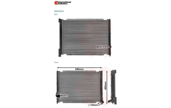 Radiator, engine cooling 58002034 International Radiators, Image 3