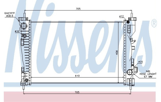 Radiator, engine cooling 60062 Nissens