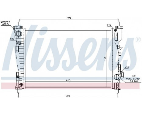 Radiator, engine cooling 60064 Nissens, Image 2