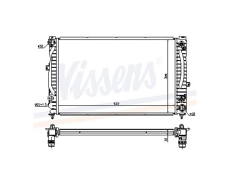 Radiator, engine cooling 60228A Nissens