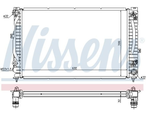 Radiator, engine cooling 60228A Nissens, Image 2