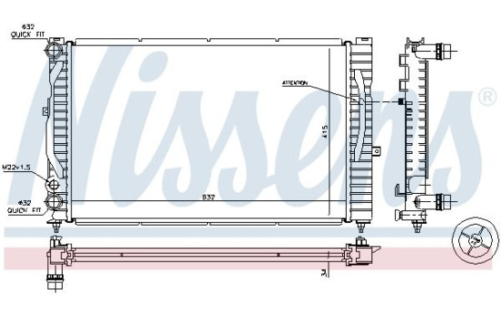 Radiator, engine cooling 60299 Nissens