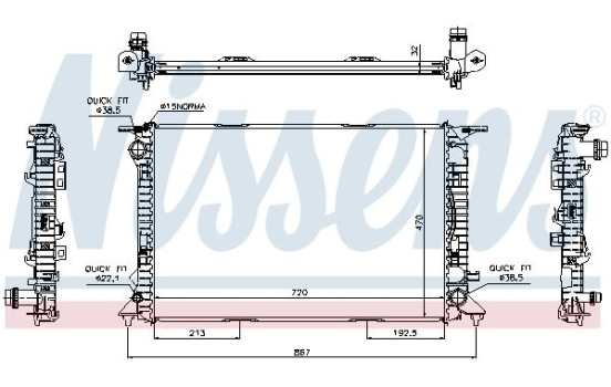 Radiator, engine cooling 60317 Nissens, Image 2