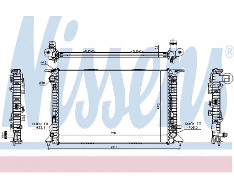 Radiator, engine cooling 60324 Nissens