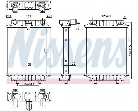 Radiator, engine cooling 60372 Nissens
