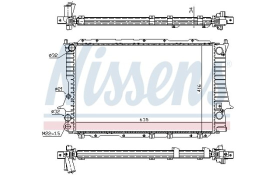 Radiator, engine cooling 60457 Nissens, Image 2