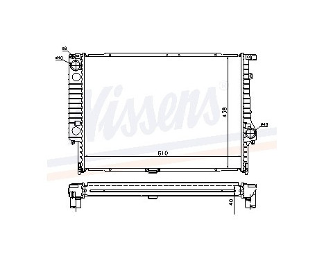 Radiator, engine cooling 60596A Nissens