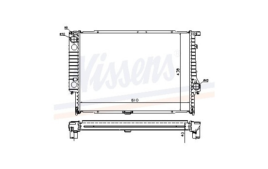 Radiator, engine cooling 60596A Nissens