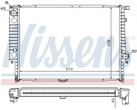 Radiator, engine cooling 60596A Nissens, Image 2