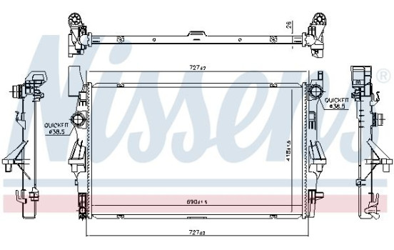 Radiator, engine cooling 606021 Nissens