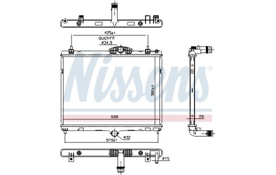 Radiator, engine cooling 606055 Nissens