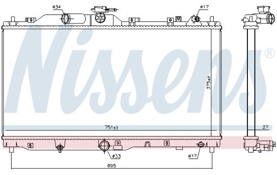 Radiator, engine cooling 606109 Nissens