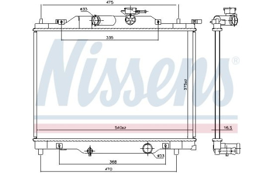 Radiator, engine cooling 606110 Nissens