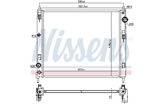 Radiator, engine cooling 606119 Nissens
