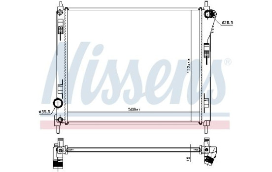 Radiator, engine cooling 606120 Nissens