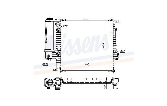 Radiator, engine cooling 60613A Nissens