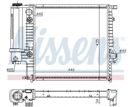 Radiator, engine cooling 60613A Nissens, Image 2