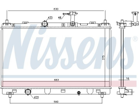 Radiator, engine cooling 606146 Nissens