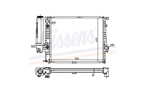 Radiator, engine cooling 60614A Nissens