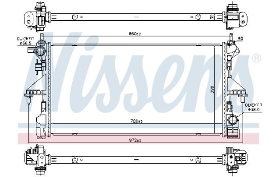 Radiator, engine cooling 606171 Nissens