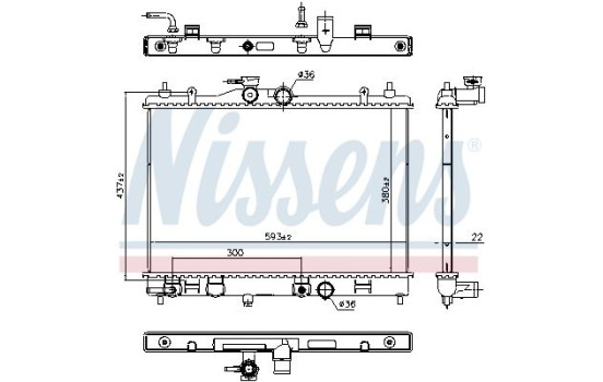 Radiator, engine cooling 606273 Nissens