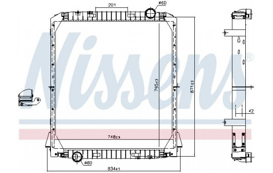 Radiator, engine cooling 606285 Nissens