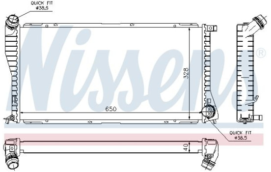 Radiator, engine cooling 60634A Nissens