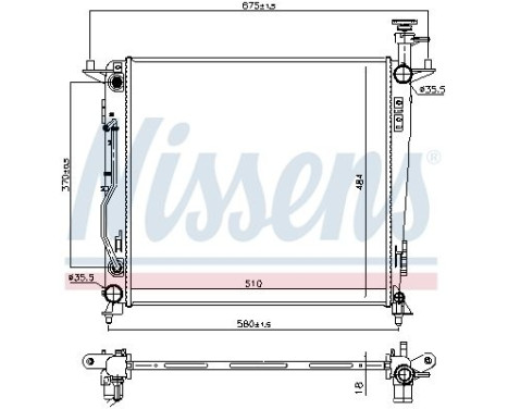 Radiator, engine cooling 606428 Nissens