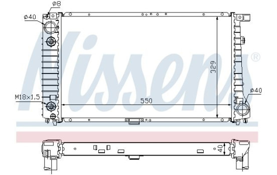 Radiator, engine cooling 60642A Nissens