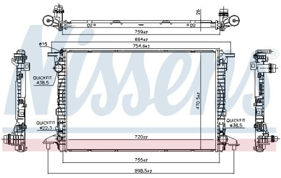 Radiator, engine cooling 606462 Nissens