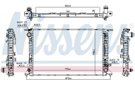 Radiator, engine cooling 606466 Nissens