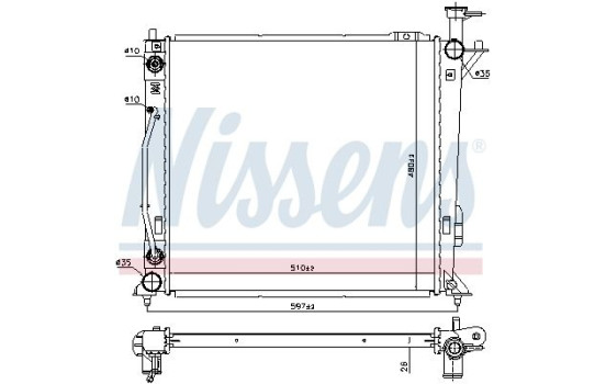 Radiator, engine cooling 606482 Nissens