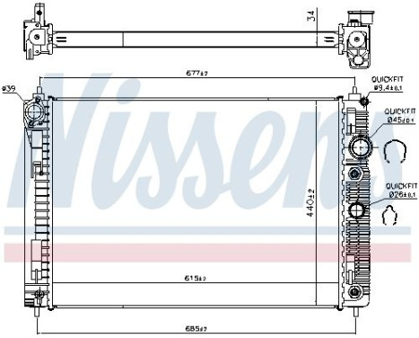 Radiator, engine cooling 606515 Nissens