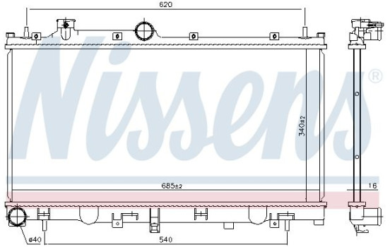 Radiator, engine cooling 606532 Nissens