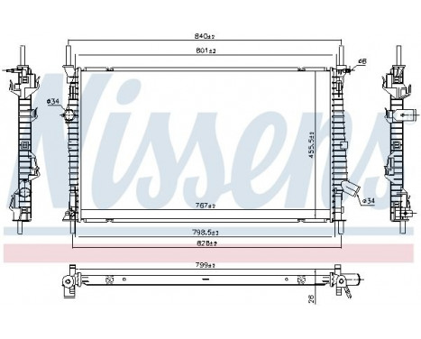 Radiator, engine cooling 606537 Nissens