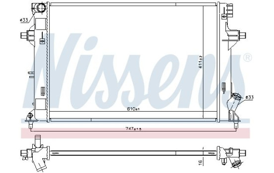 Radiator, engine cooling 606552 Nissens
