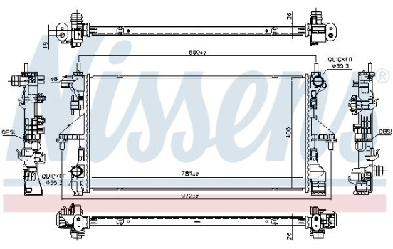 Radiator, engine cooling 606554 Nissens