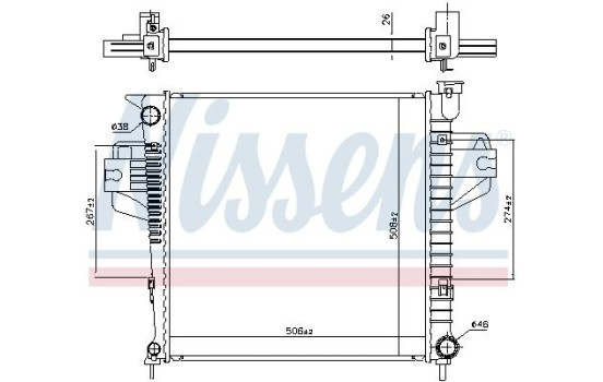 Radiator, engine cooling 606555 Nissens