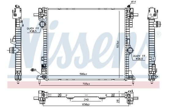 Radiator, engine cooling 606571 Nissens, Image 5