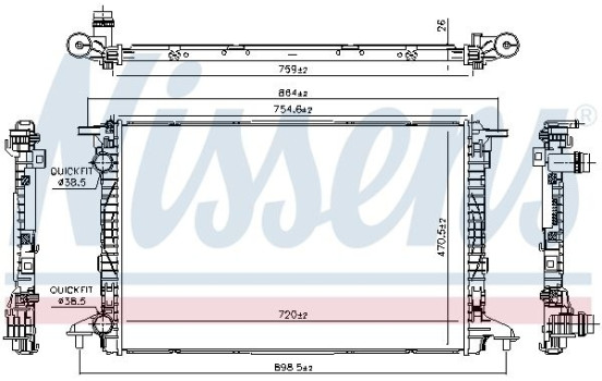 Radiator, engine cooling 606573 Nissens