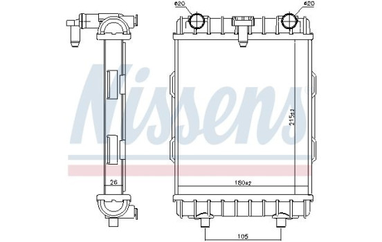 Radiator, engine cooling 606645 Nissens, Image 2