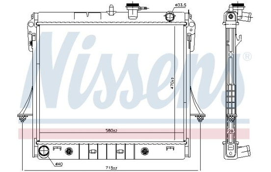 Radiator, engine cooling 606649 Nissens