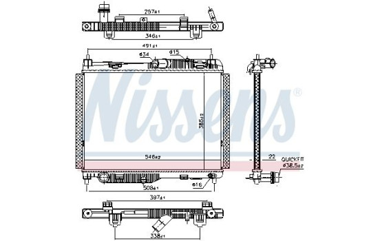 Radiator, engine cooling 606661 Nissens