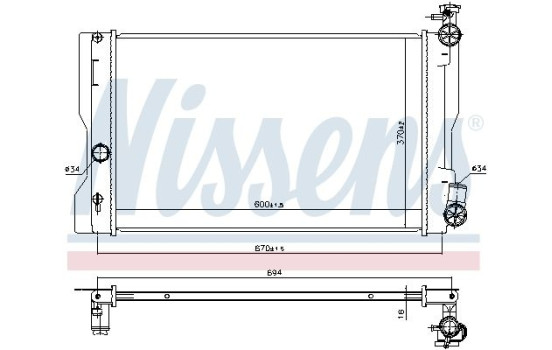 Radiator, engine cooling 606663 Nissens