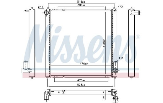 Radiator, engine cooling 606690 Nissens