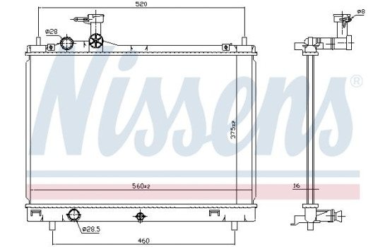 Radiator, engine cooling 606700 Nissens