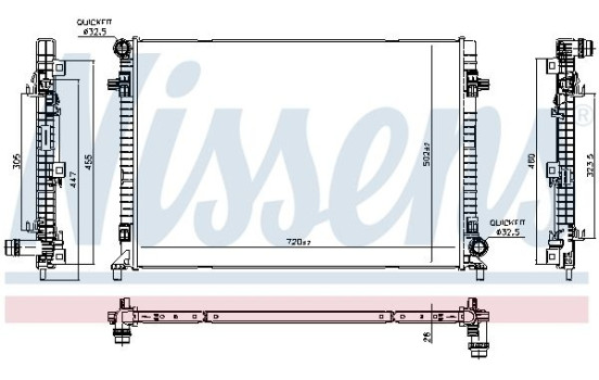 Radiator, engine cooling 606705 Nissens, Image 2