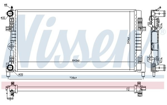 Radiator, engine cooling 606722 Nissens, Image 2