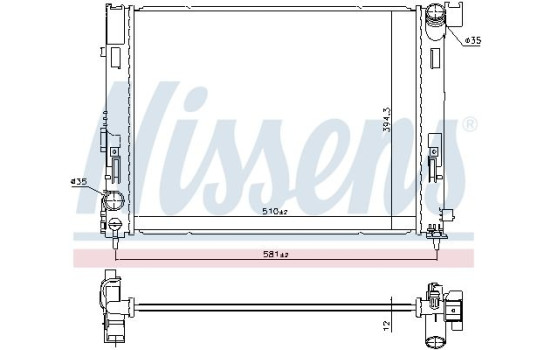Radiator, engine cooling 606726 Nissens