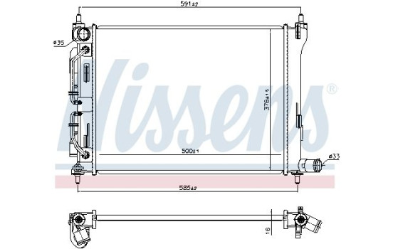 Radiator, engine cooling 606732 Nissens